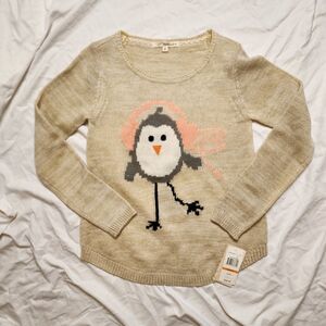 Rewind Birdie With Headphones Sweater Small NWT